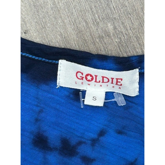 Goldie Lewinter Tank Top Womens Small Blue Black Tie Dye Pima Cotton Summer - Picture 4 of 7
